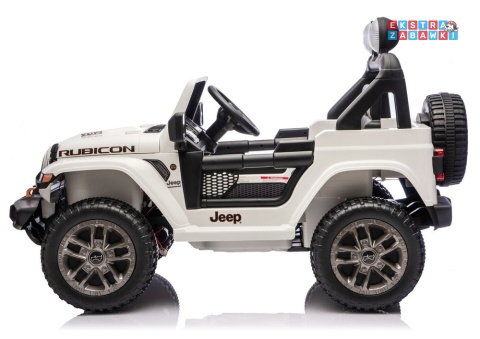 Biały Jeep Wrangler Rubicon LIFT modelu JWR555 na akumulator - 4x200W 24V/7Ah, ekoskóra, EVA, Bluetooth, pilot [JWR556]