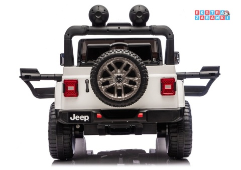 Biały Jeep Wrangler Rubicon LIFT modelu JWR555 na akumulator - 4x200W 24V/7Ah, ekoskóra, EVA, Bluetooth, pilot [JWR556]