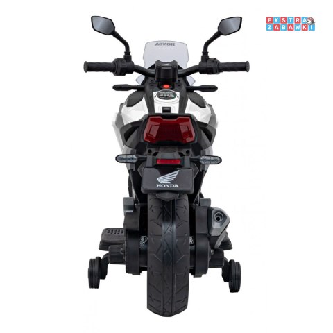 [outlet] Biały Motor Honda NC750x na akumulator - 2x35W, 12V/4.5Ah, odgłosy silnika, boczne kółka, bluetooth, MP3 - [TR2306]