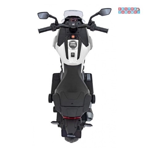 [outlet] Biały Motor Honda NC750x na akumulator - 2x35W, 12V/4.5Ah, odgłosy silnika, boczne kółka, bluetooth, MP3 - [TR2306]