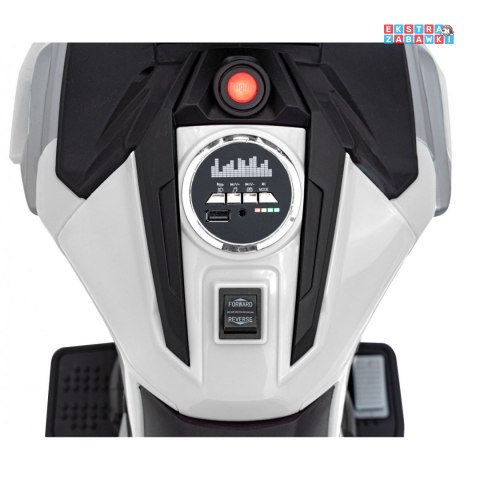 [outlet] Biały Motor Honda NC750x na akumulator - 2x35W, 12V/4.5Ah, odgłosy silnika, boczne kółka, bluetooth, MP3 - [TR2306]