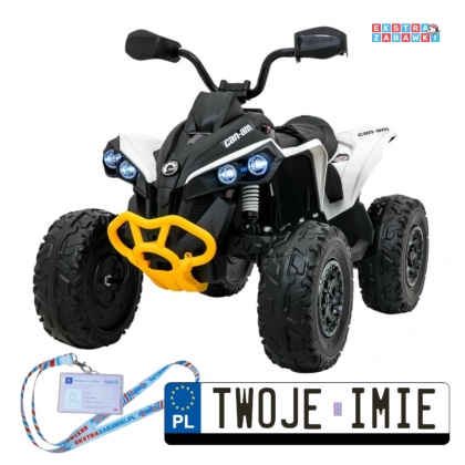 [outlet] Biały Quad Maverick ATV na akumulator - 4x45W, 12V/10Ah, pilot, pokrowiec, LED, EVA [CA002]