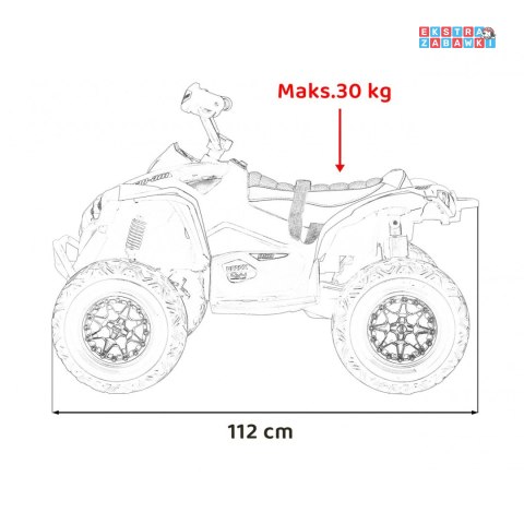 [outlet] Biały Quad Maverick ATV na akumulator - 4x45W, 12V/10Ah, pilot, pokrowiec, LED, EVA [CA002]