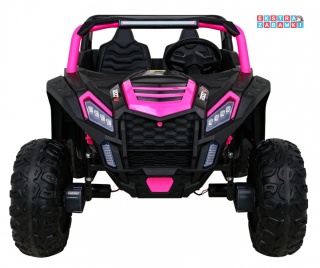 Buggy ATV Racing dwuosobowy na akumulator - różowy, 4x200W 24V/14Ah, pilot, panel muzyczny, EVA, ekoskóra [A032]