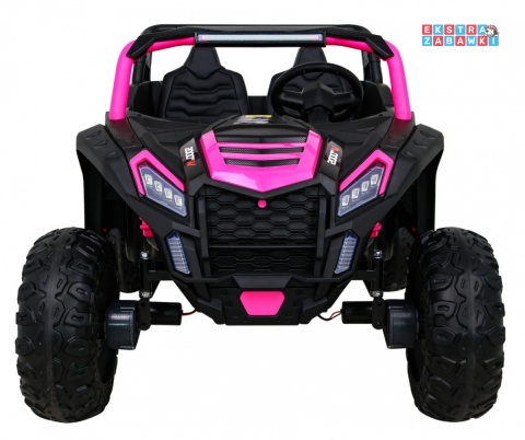 Buggy ATV Racing dwuosobowy na akumulator - różowy, 4x200W 24V/14Ah, pilot, panel muzyczny, EVA, ekoskóra [A032]