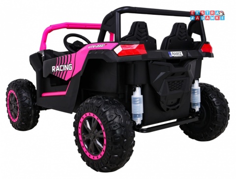 Buggy ATV Racing dwuosobowy na akumulator - różowy, 4x200W 24V/14Ah, pilot, panel muzyczny, EVA, ekoskóra [A032]