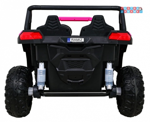 Buggy ATV Racing dwuosobowy na akumulator - różowy, 4x200W 24V/14Ah, pilot, panel muzyczny, EVA, ekoskóra [A032]