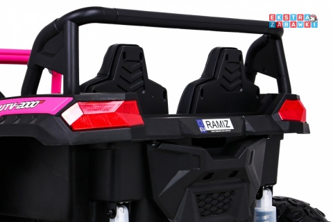 Buggy ATV Racing dwuosobowy na akumulator - różowy, 4x200W 24V/14Ah, pilot, panel muzyczny, EVA, ekoskóra [A032]