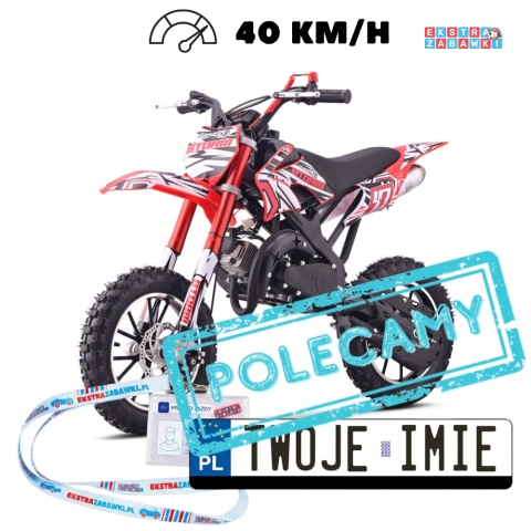 Motocykl spalinowy STORM 49CC jednocylindrowy dwusuwowy czerwony [DB701SE]