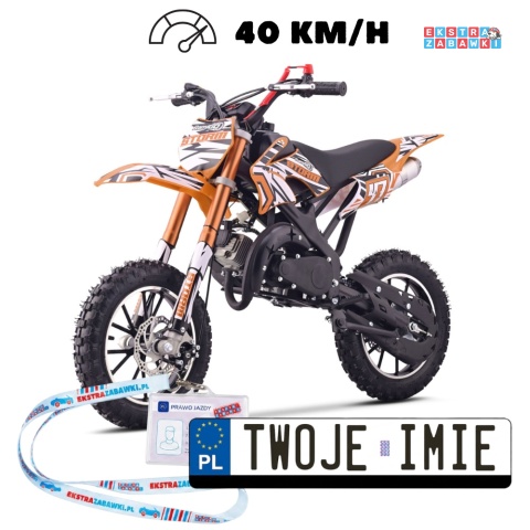 Motocykl spalinowy STORM 49CC jednocylindrowy dwusuwowy pomarańczowy [DB701SE]