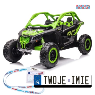 Buggy Can-am Maverick CA001 2-osobowy na akumulator - zielony, 4x200W 24V/7Ah, EVA, 3-punktowe pasy, LED, MP3 [PA0287]