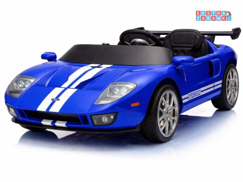 Ford GT 4 dwuosobowy na akumulator - niebieski, 4x4 24V/7Ah, pilot, LED, EVA, ekoskóa, pasy [PA0337]