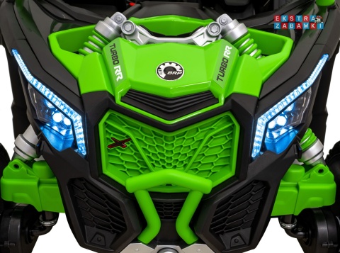 Maverick Turbo RR STRONG buggy na akumulator dwuosobowy - zielony, 2x320W 24V/20Ah, ciche silniki, pompowane koła [CA001.STRONG]