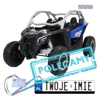Maverick Turbo RR buggy na akumulator 4x4 - niebieski, 4x200W 24V/14Ah, koła EVA, ekoskóra, LED [DK-CA001.NEW]