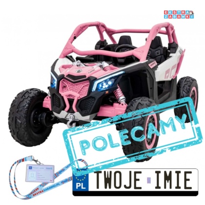 Maverick Turbo RR buggy na akumulator 4x4 - różowy, 4x200W 24V/14Ah, koła EVA, ekoskóra, LED [DK-CA001]