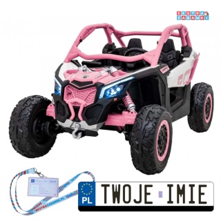 Maverick Turbo RR buggy dwuosobowy na akumulator - różowy, 4x200W 24V/14Ah, koła EVA, ekoskóra, LED [DK-CA001]