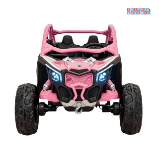 Maverick Turbo RR buggy na akumulator 4x4 - różowy, 4x200W 24V/14Ah, koła EVA, ekoskóra, LED [DK-CA001]
