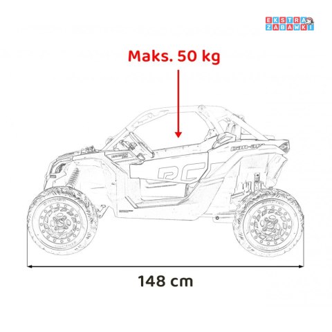 Maverick Turbo RR buggy na akumulator 4x4 - różowy, 4x200W 24V/14Ah, koła EVA, ekoskóra, LED [DK-CA001]