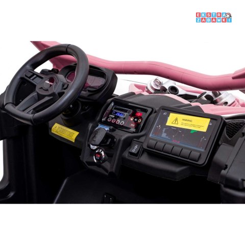 Maverick Turbo RR buggy na akumulator 4x4 - różowy, 4x200W 24V/14Ah, koła EVA, ekoskóra, LED [DK-CA001]