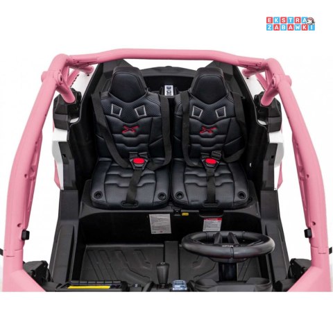 Maverick Turbo RR buggy na akumulator 4x4 - różowy, 4x200W 24V/14Ah, koła EVA, ekoskóra, LED [DK-CA001]
