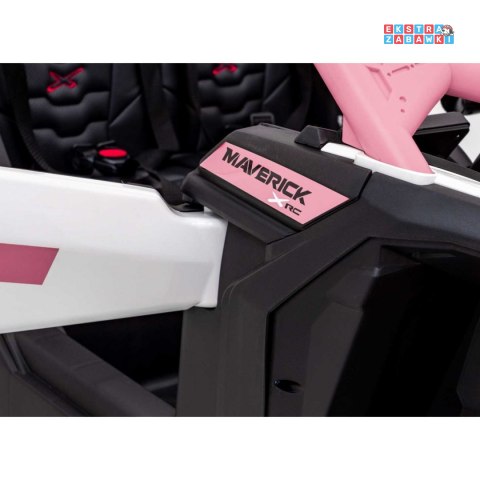 Maverick Turbo RR buggy na akumulator 4x4 - różowy, 4x200W 24V/14Ah, koła EVA, ekoskóra, LED [DK-CA001]