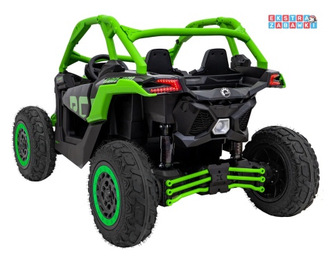 Maverick Turbo RR buggy na akumulator dwuosobowy - zielony, 2x320W, 24V/10Ah, ciche silniki, pompowane koła [CA001.STRONG]