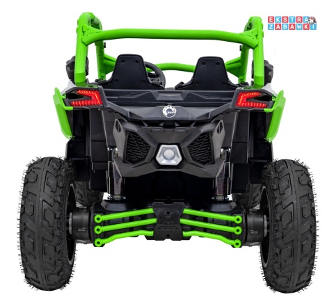 Maverick Turbo RR buggy na akumulator dwuosobowy - zielony, 2x320W, 24V/10Ah, ciche silniki, pompowane koła [CA001.STRONG]