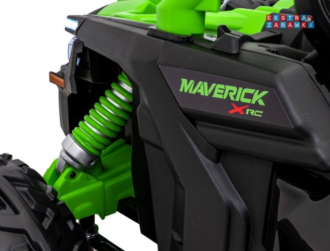 Maverick Turbo RR buggy na akumulator dwuosobowy - zielony, 2x320W, 24V/10Ah, ciche silniki, pompowane koła [CA001.STRONG]