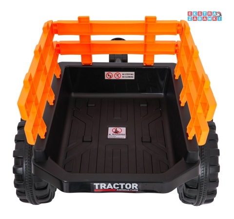 Mega traktor D68 z łyżką na akumulator - czerwony, 2x200W, 24V/10Ah, ekoskóra, pilot, LED [JS3158B]