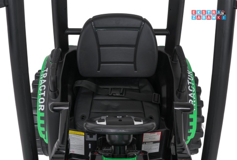 Mega traktor D68 z łyżką na akumulator - zielony, 2x200W, 24V/10Ah, ekoskóra, pilot, LED [JS3158B]