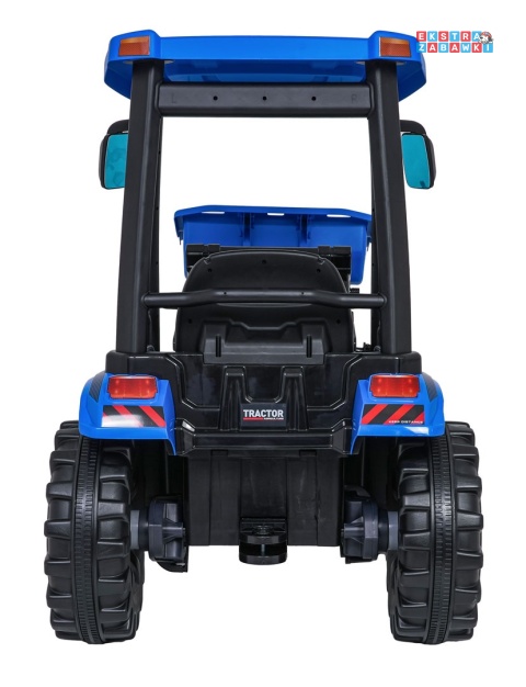 Mega traktor D68 z łyżką na akumulator - niebieski, 2x200W, 24V/10Ah, ekoskóra, pilot, LED [JS3158B]