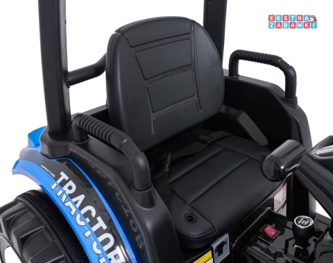 Mega traktor D68 z łyżką na akumulator - niebieski, 2x200W, 24V/10Ah, ekoskóra, pilot, LED [JS3158B]