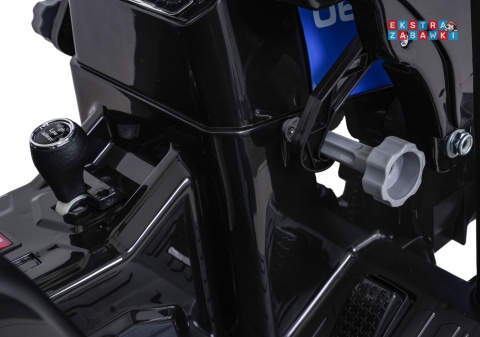 Mega traktor D68 z łyżką na akumulator - niebieski, 2x200W, 24V/10Ah, ekoskóra, pilot, LED [JS3158B]