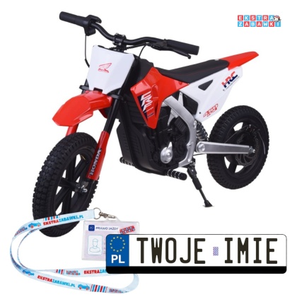 Motorek cross HONDA CRF 450RX na akumulator - czerwony, 1x250W 24V/5Ah, do 22km/h, pompowane koła, bezszczotkowy silnik [PA0345]