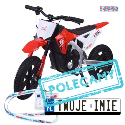 Motorek cross HONDA CRF 450RX na akumulator - czerwony, 1x250W 24V/5Ah, do 22km/h, pompowane koła, bezszczotkowy silnik [PA0345]