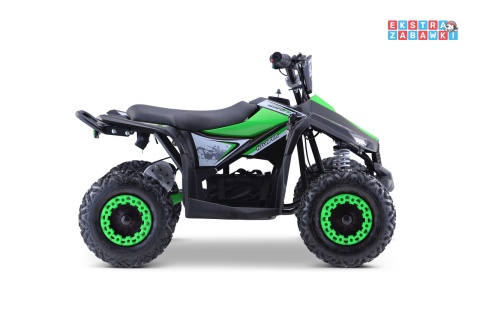 Quad HIPERFECT na akumulator - zielony, 1000W 48V/12Ah do 35 km/h, silnik bezszczotkowy, pompowane opony, ekoskóra [ATV-11E]