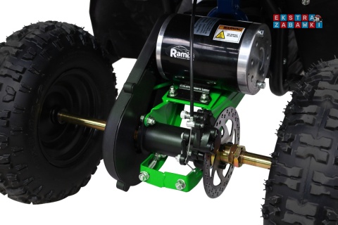 Quad HIPERFECT na akumulator - zielony, 1000W 48V/12Ah do 35 km/h, silnik bezszczotkowy, pompowane opony, ekoskóra [ATV-11E]