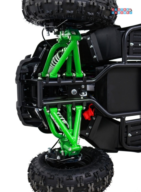 Quad HIPERFECT na akumulator - zielony, 1000W 48V/12Ah do 35 km/h, silnik bezszczotkowy, pompowane opony, ekoskóra [ATV-11E]