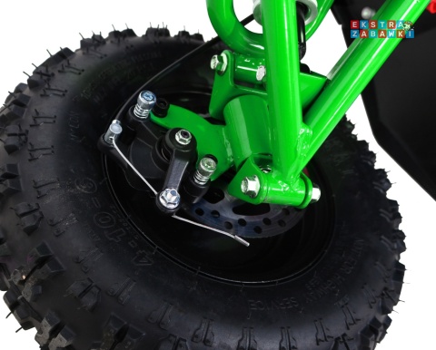 Quad HIPERFECT na akumulator - zielony, 1000W 48V/12Ah do 35 km/h, silnik bezszczotkowy, pompowane opony, ekoskóra [ATV-11E]