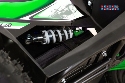 Quad HIPERFECT na akumulator - zielony, 1000W 48V/12Ah do 35 km/h, silnik bezszczotkowy, pompowane opony, ekoskóra [ATV-11E]