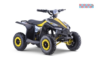 Quad HIPERFECT na akumulator - żółty, 1000W 48V/12Ah do 35 km/h, silnik bezszczotkowy, pompowane opony, ekoskóra [ATV-11E]