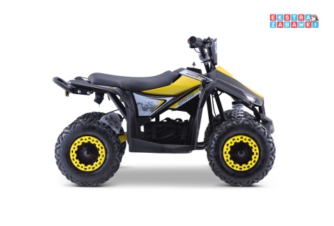 Quad HIPERFECT na akumulator - żółty, 1000W 48V/12Ah do 35 km/h, silnik bezszczotkowy, pompowane opony, ekoskóra [ATV-11E]