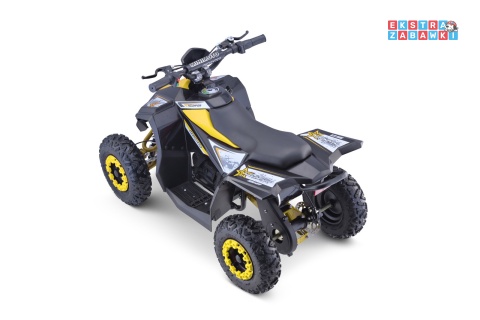 Quad HIPERFECT na akumulator - żółty, 1000W 48V/12Ah do 35 km/h, silnik bezszczotkowy, pompowane opony, ekoskóra [ATV-11E]