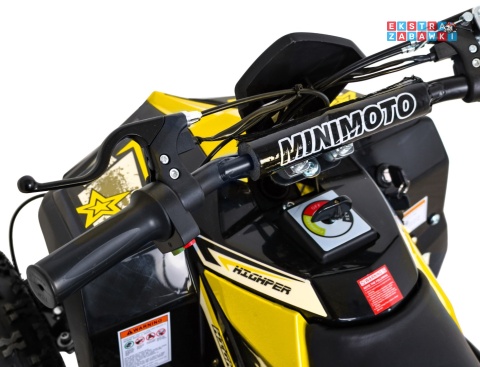 Quad HIPERFECT na akumulator - żółty, 1000W 48V/12Ah do 35 km/h, silnik bezszczotkowy, pompowane opony, ekoskóra [ATV-11E]
