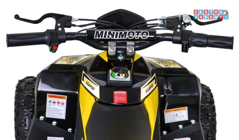 Quad HIPERFECT na akumulator - żółty, 1000W 48V/12Ah do 35 km/h, silnik bezszczotkowy, pompowane opony, ekoskóra [ATV-11E]