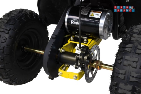 Quad HIPERFECT na akumulator - żółty, 1000W 48V/12Ah do 35 km/h, silnik bezszczotkowy, pompowane opony, ekoskóra [ATV-11E]