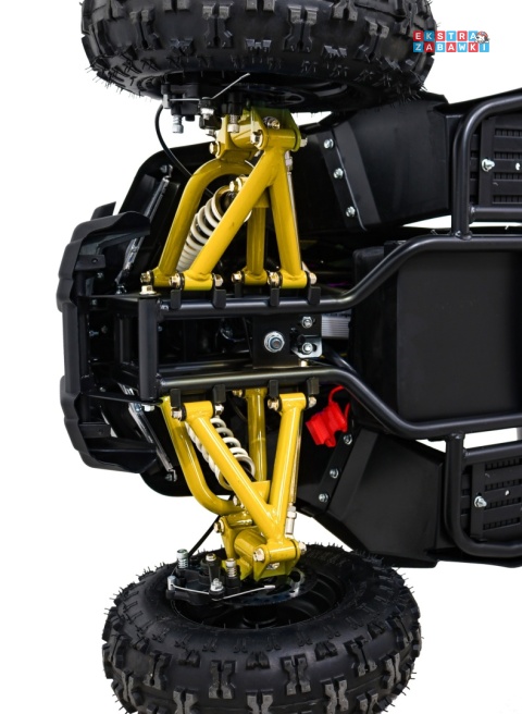 Quad HIPERFECT na akumulator - żółty, 1000W 48V/12Ah do 35 km/h, silnik bezszczotkowy, pompowane opony, ekoskóra [ATV-11E]