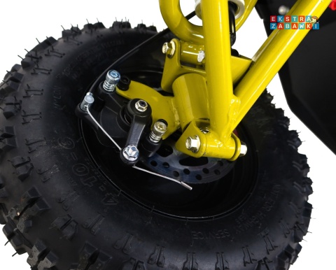 Quad HIPERFECT na akumulator - żółty, 1000W 48V/12Ah do 35 km/h, silnik bezszczotkowy, pompowane opony, ekoskóra [ATV-11E]