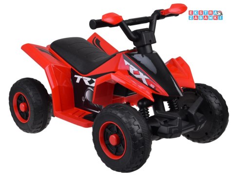 Quad z przyczepką na akumulator - czerwony, 6V/4.5Ah, efekty świetlne, do 3 km/h, odpinana przyczepka [PA0351]