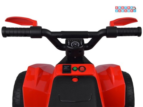 Quad z przyczepką na akumulator - czerwony, 6V/4.5Ah, efekty świetlne, do 3 km/h, odpinana przyczepka [PA0351]